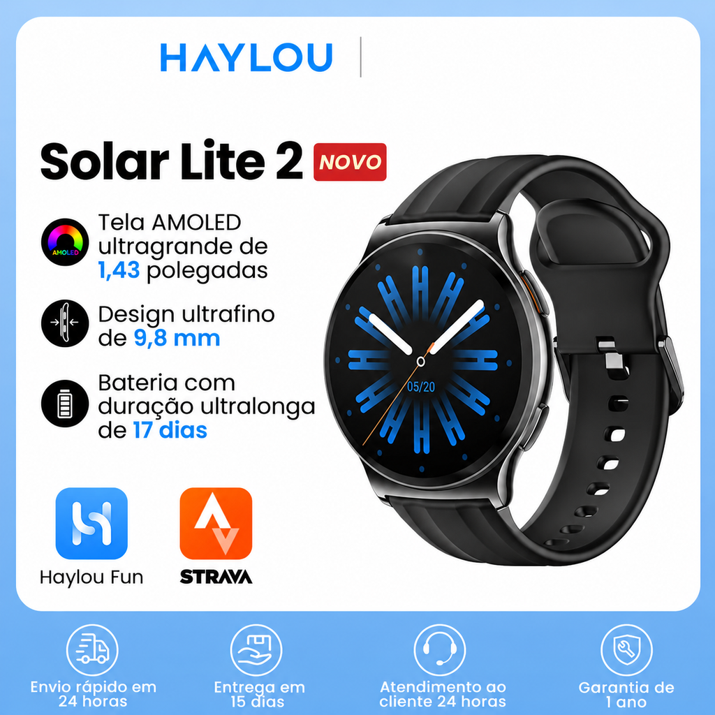 Haylou Solar Lite 2 – Smartwatch Completo
