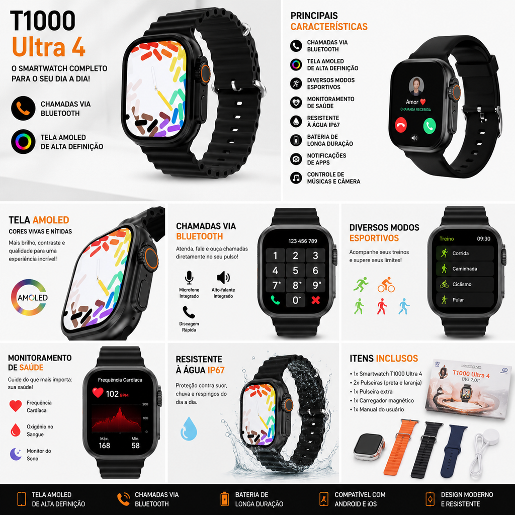 Smartwatch T1000 Ultra 4